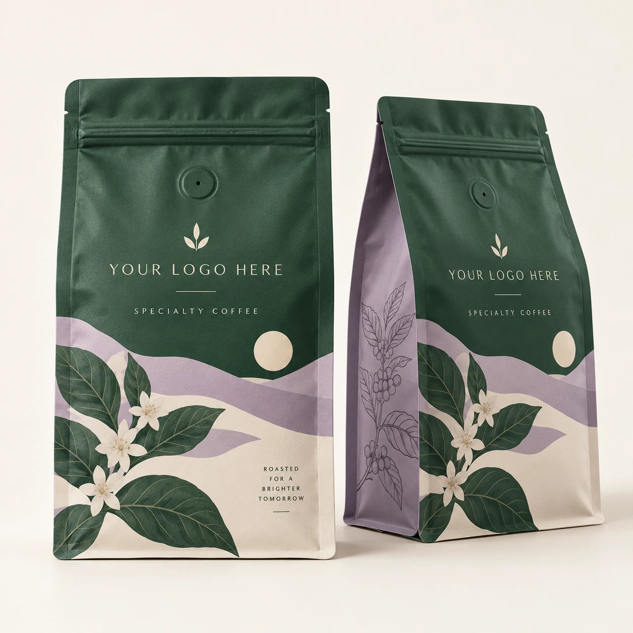 Coffee Bags with Degassing Valves — customizable product design concept