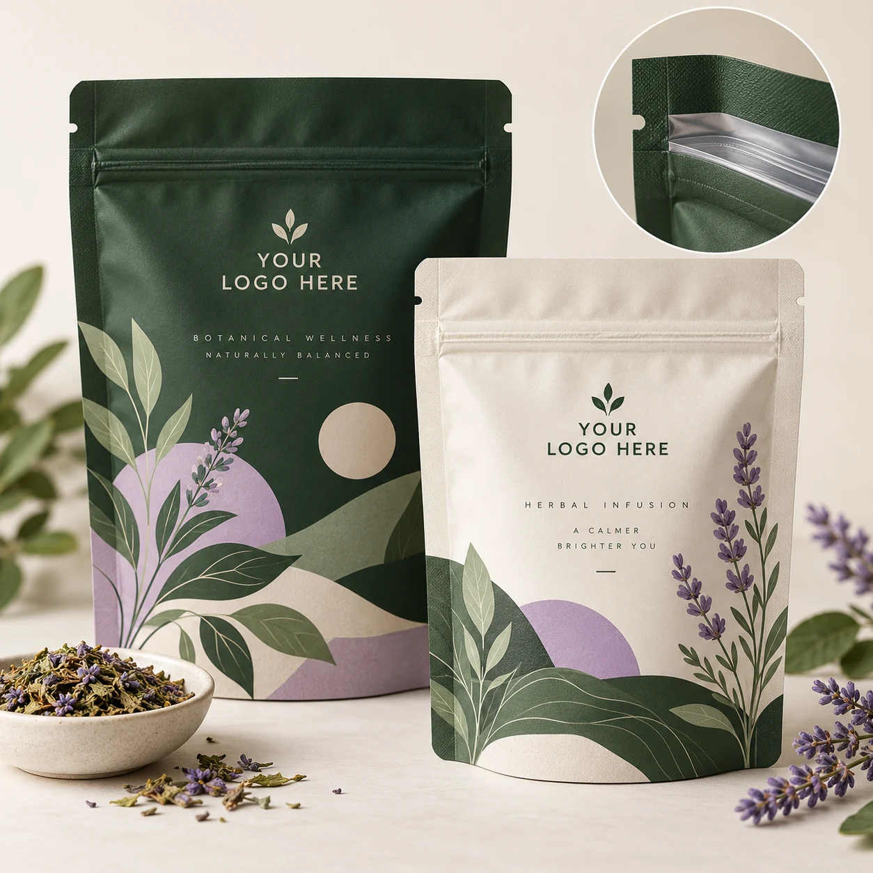 Resealable Pouches with Tear Notches — customizable product design concept